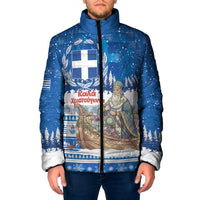 Greece Christmas Padded Jacket Saint Basil Kala Cristouyenna - Wonder Print Shop