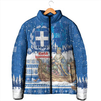 Greece Christmas Padded Jacket Saint Basil Kala Cristouyenna - Wonder Print Shop