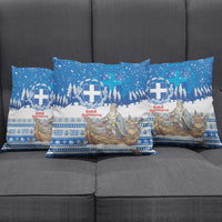 Greece Christmas Pillow Cover Saint Basil Kala Cristouyenna - Wonder Print Shop