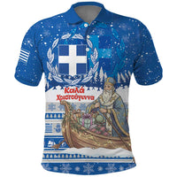 Greece Christmas Polo Shirt Saint Basil Kala Cristouyenna - Wonder Print Shop