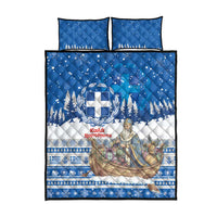 Greece Christmas Quilt Bed Set Saint Basil Kala Cristouyenna - Wonder Print Shop
