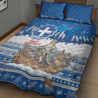 Greece Christmas Quilt Bed Set Saint Basil Kala Cristouyenna - Wonder Print Shop
