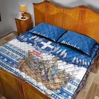 Greece Christmas Quilt Bed Set Saint Basil Kala Cristouyenna - Wonder Print Shop