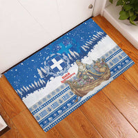 Greece Christmas Rubber Doormat Saint Basil Kala Cristouyenna - Wonder Print Shop