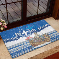 Greece Christmas Rubber Doormat Saint Basil Kala Cristouyenna - Wonder Print Shop