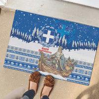 Greece Christmas Rubber Doormat Saint Basil Kala Cristouyenna - Wonder Print Shop