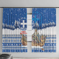 Greece Christmas Window Curtain Saint Basil Kala Cristouyenna - Wonder Print Shop