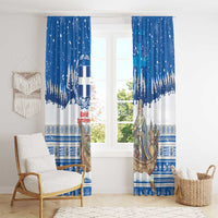 Greece Christmas Window Curtain Saint Basil Kala Cristouyenna - Wonder Print Shop