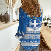 Greece Christmas Women Casual Shirt Saint Basil Kala Cristouyenna - Wonder Print Shop