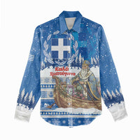 Greece Christmas Women Casual Shirt Saint Basil Kala Cristouyenna - Wonder Print Shop