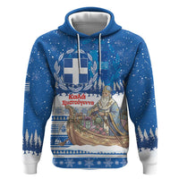 Greece Christmas Zip Hoodie Saint Basil Kala Cristouyenna - Wonder Print Shop