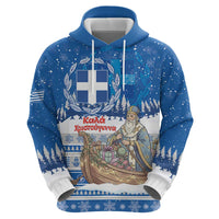 Greece Christmas Zip Hoodie Saint Basil Kala Cristouyenna - Wonder Print Shop