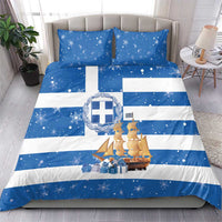 Greece Karavaki Christmas Bedding Set Merry Chirstmas 2025 - Wonder Print Shop