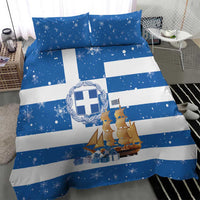 Greece Karavaki Christmas Bedding Set Merry Chirstmas 2025 - Wonder Print Shop