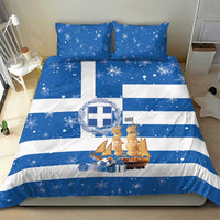 Greece Karavaki Christmas Bedding Set Merry Chirstmas 2025 - Wonder Print Shop