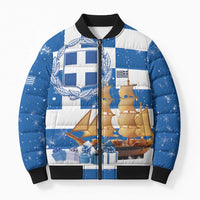 Greece Karavaki Christmas Bomber Puffer Jacket Merry Chirstmas 2025 - Wonder Print Shop