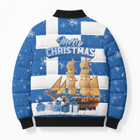 Greece Karavaki Christmas Bomber Puffer Jacket Merry Chirstmas 2025 - Wonder Print Shop