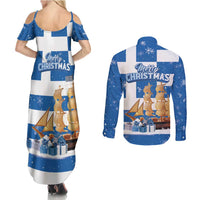 Greece Karavaki Christmas Couples Matching Summer Maxi Dress and Long Sleeve Button Shirt Merry Chirstmas 2025 - Wonder Print Shop