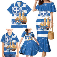 Greece Karavaki Christmas Family Matching Mermaid Dress and Hawaiian Shirt Merry Chirstmas 2025 - Wonder Print Shop