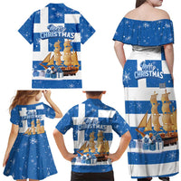 Greece Karavaki Christmas Family Matching Off Shoulder Maxi Dress and Hawaiian Shirt Merry Chirstmas 2025 - Wonder Print Shop