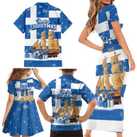 Greece Karavaki Christmas Family Matching Short Sleeve Bodycon Dress and Hawaiian Shirt Merry Chirstmas 2025 - Wonder Print Shop
