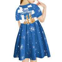 Greece Karavaki Christmas Kid Short Sleeve Dress Merry Chirstmas 2025 - Wonder Print Shop