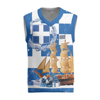 Greece Karavaki Christmas Knitted V-Neck Vest Merry Chirstmas 2025 - Wonder Print Shop