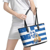 Greece Karavaki Christmas Leather Tote Bag Merry Chirstmas 2025 - Wonder Print Shop