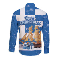 Greece Karavaki Christmas Long Sleeve Button Shirt Merry Chirstmas 2025 - Wonder Print Shop