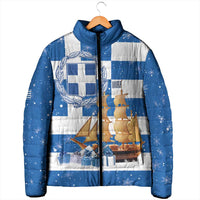Greece Karavaki Christmas Padded Jacket Merry Chirstmas 2025 - Wonder Print Shop