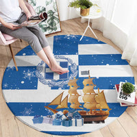 Greece Karavaki Christmas Round Carpet Merry Chirstmas 2025 - Wonder Print Shop