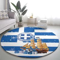 Greece Karavaki Christmas Round Carpet Merry Chirstmas 2025 - Wonder Print Shop