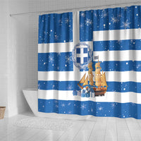 Greece Karavaki Christmas Shower Curtain Merry Chirstmas 2025 - Wonder Print Shop