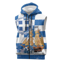 Greece Karavaki Christmas Sleeveless Zip Hoodie Merry Chirstmas 2025 - Wonder Print Shop