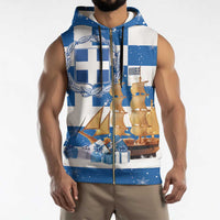 Greece Karavaki Christmas Sleeveless Zip Hoodie Merry Chirstmas 2025 - Wonder Print Shop