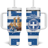 Greece Karavaki Christmas Tumbler With Handle Merry Chirstmas 2025 - Wonder Print Shop