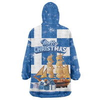 Greece Karavaki Christmas Wearable Blanket Hoodie Merry Chirstmas 2025 - Wonder Print Shop