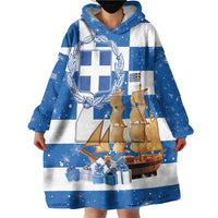 Greece Karavaki Christmas Wearable Blanket Hoodie Merry Chirstmas 2025 - Wonder Print Shop