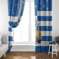 Greece Karavaki Christmas Window Curtain Merry Chirstmas 2025 - Wonder Print Shop