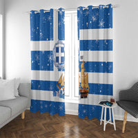 Greece Karavaki Christmas Window Curtain Merry Chirstmas 2025 - Wonder Print Shop