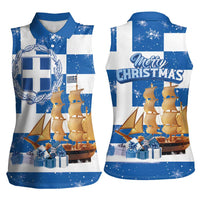Greece Karavaki Christmas Women Sleeveless Polo Shirt Merry Chirstmas 2025 - Wonder Print Shop