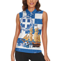 Greece Karavaki Christmas Women Sleeveless Polo Shirt Merry Chirstmas 2025 - Wonder Print Shop