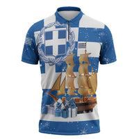 Greece Karavaki Christmas Zipper Polo Shirt Merry Chirstmas 2025 - Wonder Print Shop