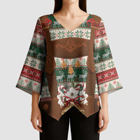Germany Bavarian Christmas Kimono Sleeve Blouse German Heritage Costume - Wonder Print Shop