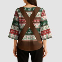 Germany Bavarian Christmas Kimono Sleeve Blouse German Heritage Costume - Wonder Print Shop