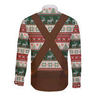 Germany Bavarian Christmas Long Sleeve Button Shirt German Heritage Costume - Wonder Print Shop