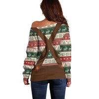 Germany Bavarian Christmas Off Shoulder Sweater German Heritage Costume - Wonder Print Shop