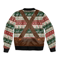 Germany Bavarian Christmas Sleeve Zip Bomber Jacket German Heritage Costume - Wonder Print Shop