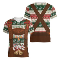 Germany Bavarian Christmas Women V-Neck T-Shirt German Heritage Costume - Wonder Print Shop