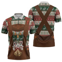 Germany Bavarian Christmas Zipper Polo Shirt German Heritage Costume - Wonder Print Shop